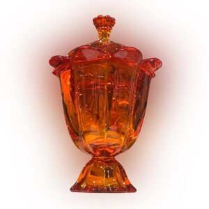 Rare VTG VIKING Glass Candy Dish with Lid